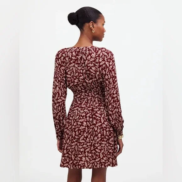 Madewell Smocked Y-Neck Mini Dress In Floral - Picture 16 of 16